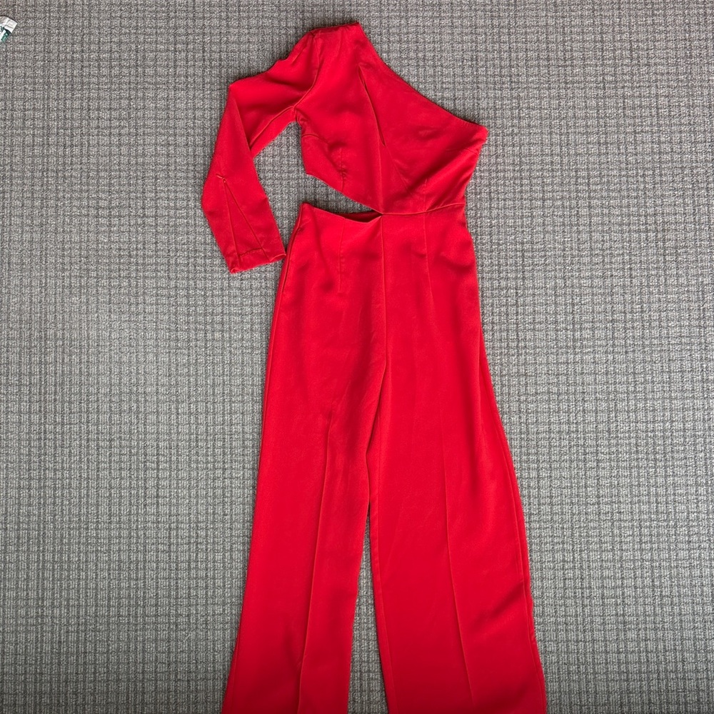 Chic Coral One-Shoulder Jumpsuit